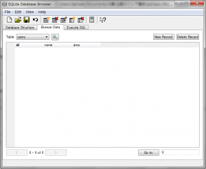 SQLite Database Browser - New Database - 2